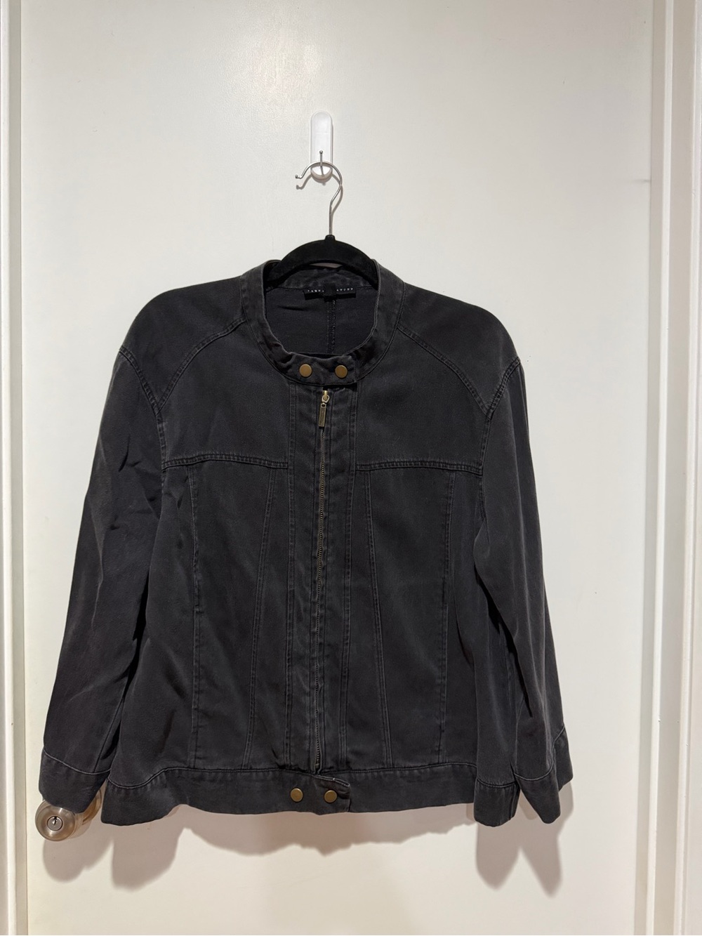 Jane and Delancey Black Utility Jacket with Snap Details